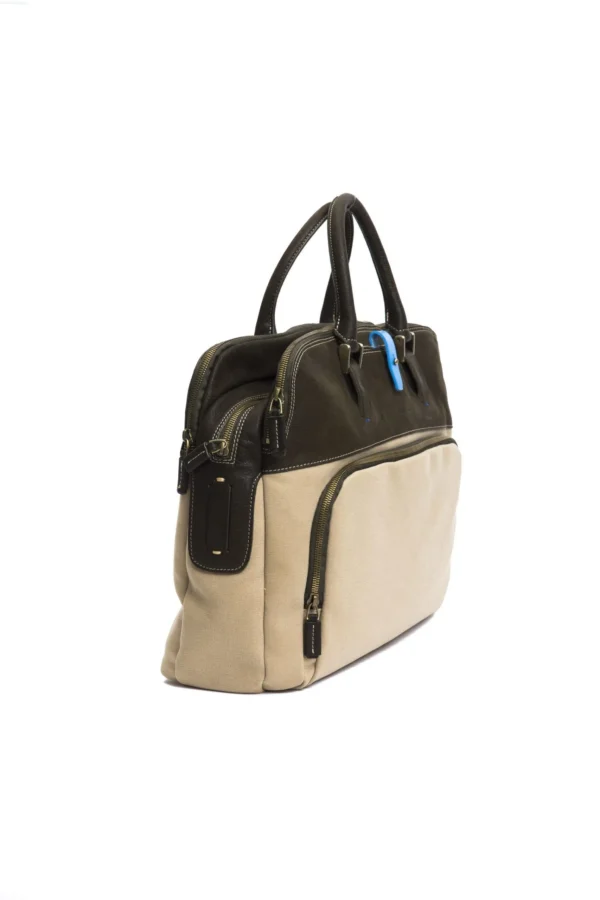 Piquadro Elegant Beige Handbag with Tech Compartments
