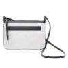 Trussardi Women's Elegant White Fabric & Leather Shoulder Strap Bag