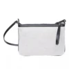 Trussardi Women's Elegant White Fabric & Leather Shoulder Strap Bag