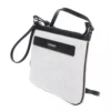 Trussardi Women's Elegant White Fabric & Leather Shoulder Strap Bag