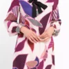 Trussardi Women's Elegant Straight-Cut Wool Dress with Pop Art Print