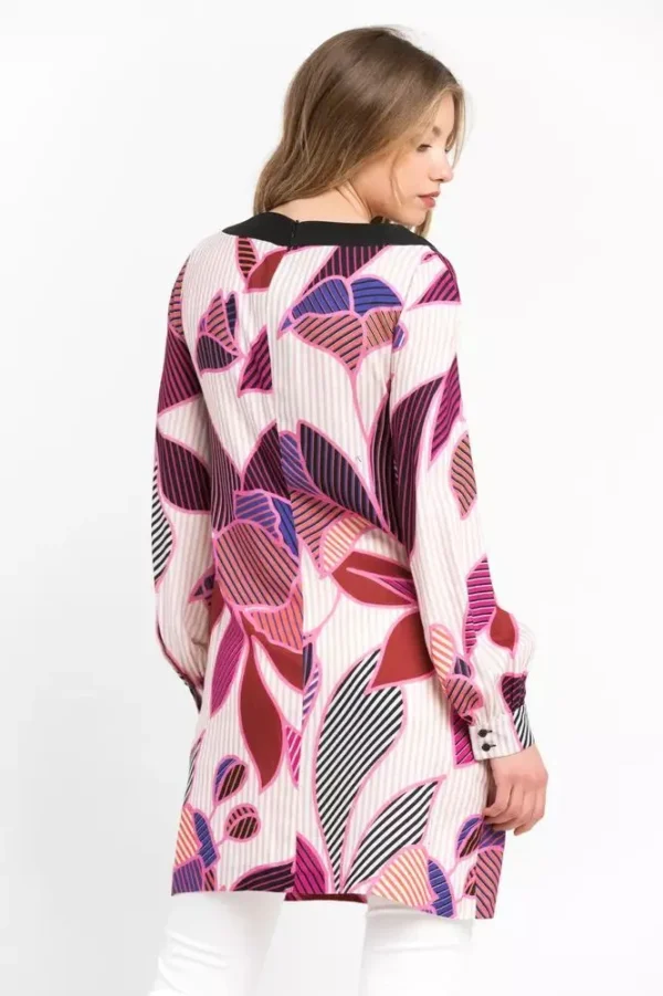 Trussardi Women's Elegant Straight-Cut Wool Dress with Pop Art Print