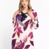 Trussardi Women's Elegant Straight-Cut Wool Dress with Pop Art Print