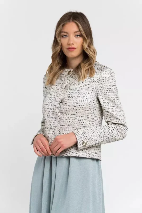 Trussardi Women's Elegant Jacquard Cotton Blend Blazer