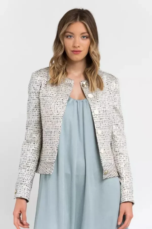 Trussardi Women's Elegant Jacquard Cotton Blend Blazer