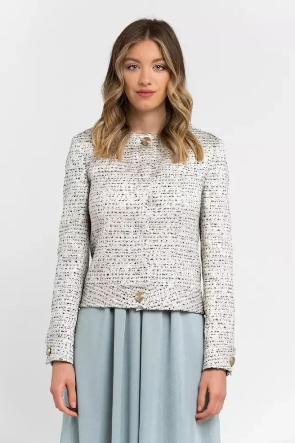 Trussardi Women's Elegant Jacquard Cotton Blend Blazer