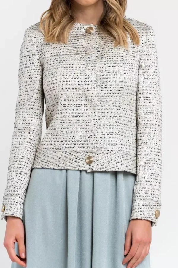 Trussardi Women's Elegant Jacquard Cotton Blend Blazer
