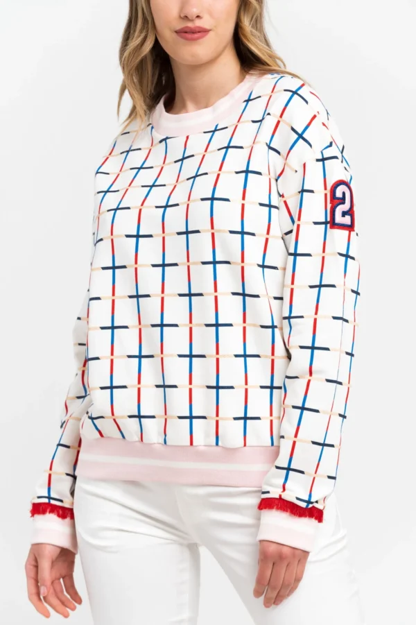 Trussardi Women's Elegant Oversized Striped Sweatshirt