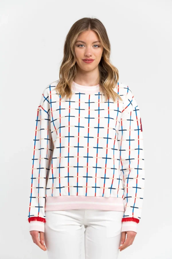 Trussardi Women's Elegant Oversized Striped Sweatshirt