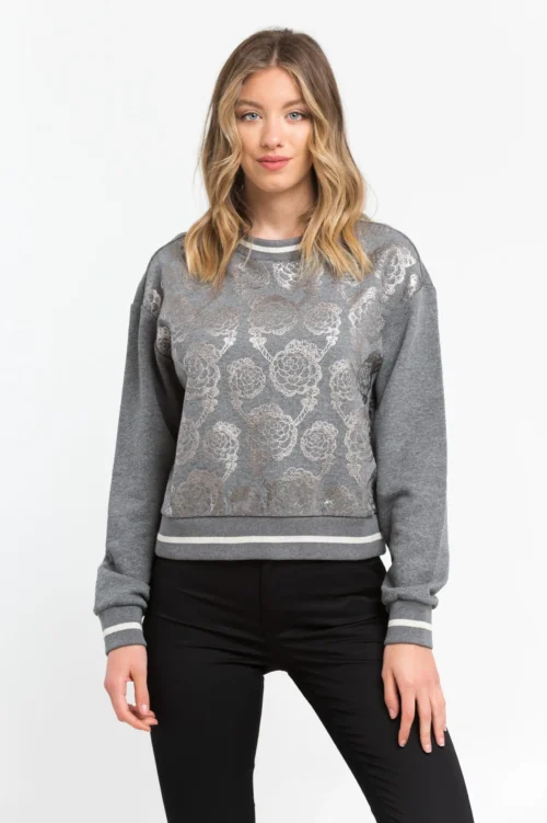 Trussardi Women's Elegant Oversized Round-Neck Cotton Sweatshirt