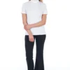 Frankie Morello Women's Elegant Lace-Embellished High Neck Tee