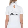 Frankie Morello Women's Elegant Lace-Embellished High Neck Tee