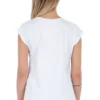 Frankie Morello Women's Elegant White Front Print Tee