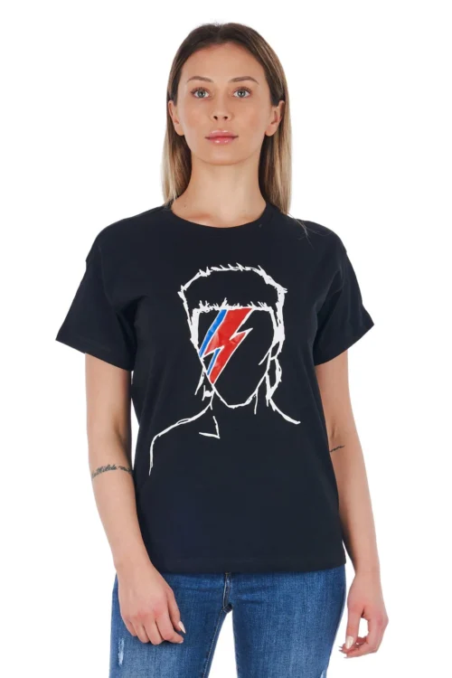 Frankie Morello Women's Elegant Back Detail Print Tee