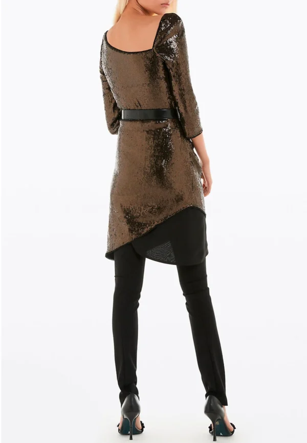 Patrizia Pepe Women's Elegant Asymmetrical Sequin Dress