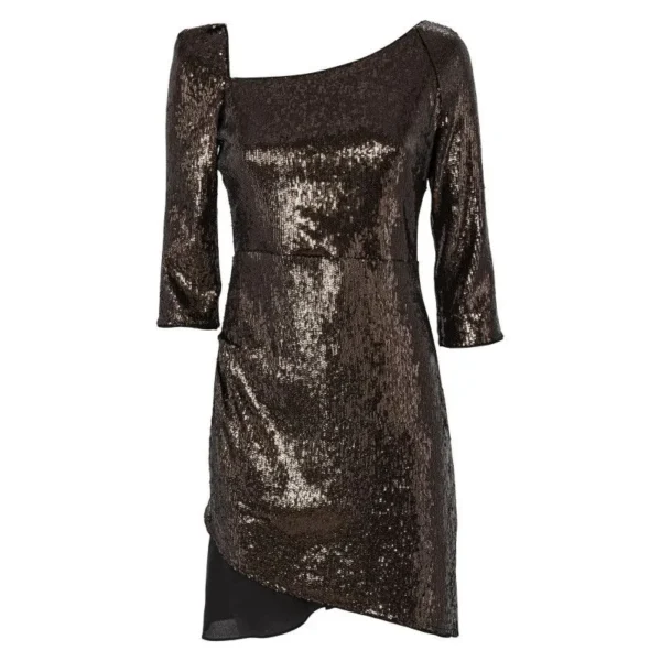 Patrizia Pepe Women's Elegant Asymmetrical Sequin Dress