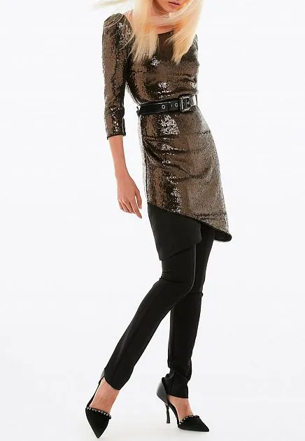 Patrizia Pepe Women's Elegant Asymmetrical Sequin Dress