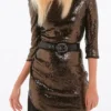 Patrizia Pepe Women's Elegant Asymmetrical Sequin Dress
