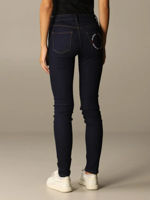 Love Moschino Women's Chic Blue Slim Fit Denim with Logo Detail
