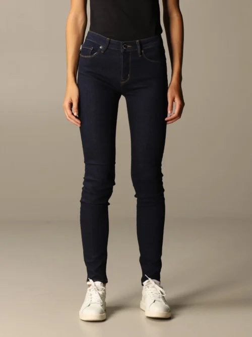 Love Moschino Women's Chic Blue Slim Fit Denim with Logo Detail