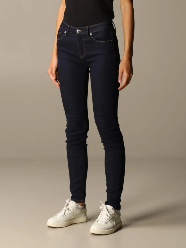 Love Moschino Women's Chic Blue Slim Fit Denim with Logo Detail