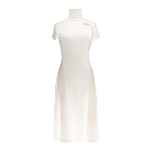 Patrizia Pepe Women's Elegant Beige Short Sleeve Long Dress