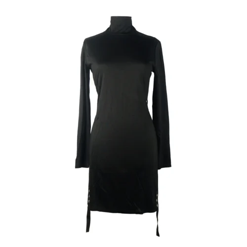 Patrizia Pepe Women's Chic Long Sleeve Short Dress with Eyelet Accents